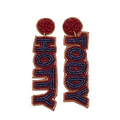 Ole Miss Beaded Earrings