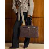 Orin Tote Bag | Bitter Chocolate Suedette