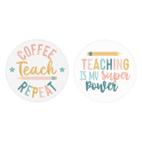 Pastel Coffee Teach Repeat Super Power Car Coasters