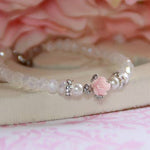 Pastel Pink Rose Crystal Bracelet