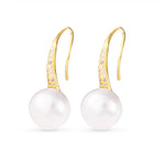 Pearl Stud Hoop Earrings – Gold - 51152