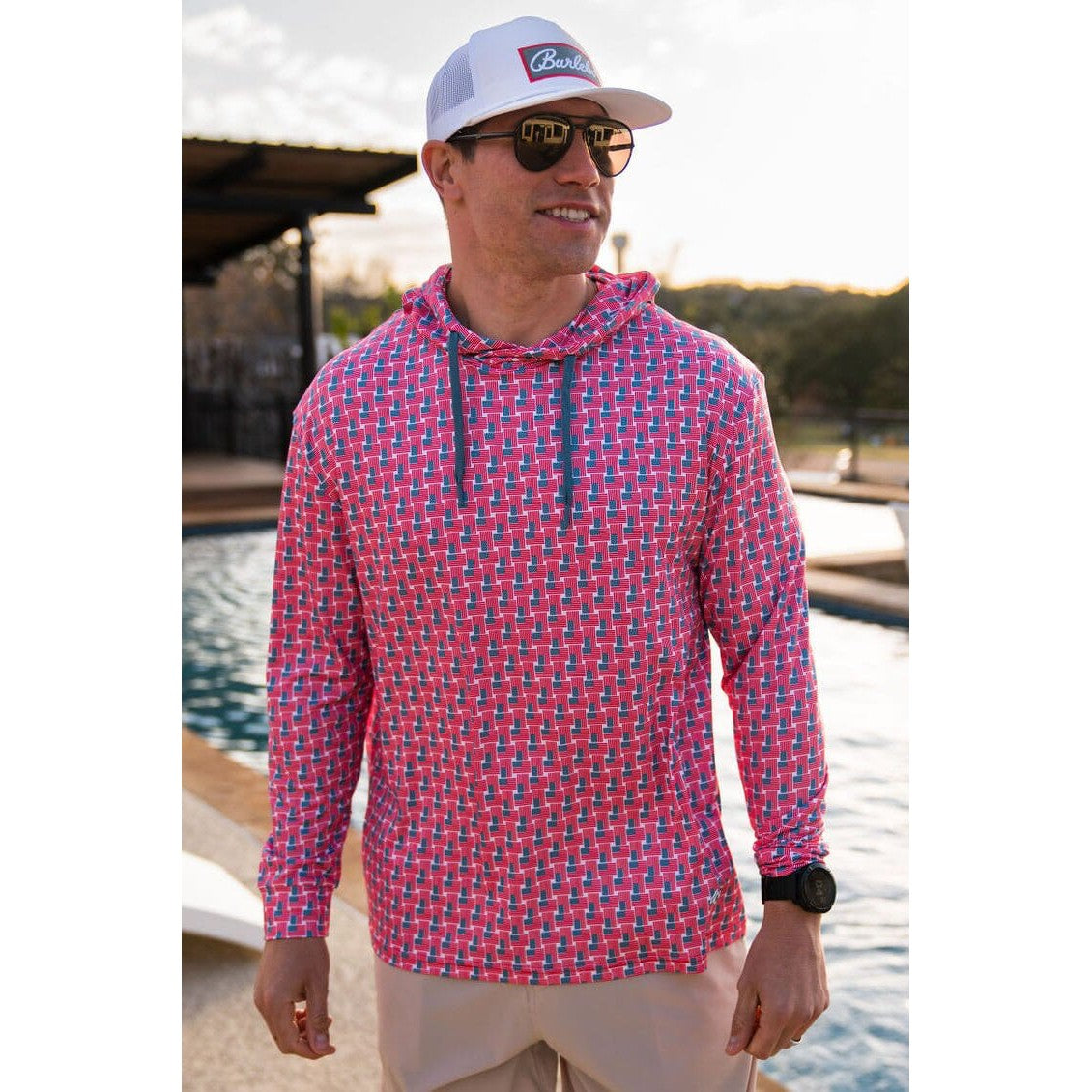 Performance Hoodie-American Flag Print