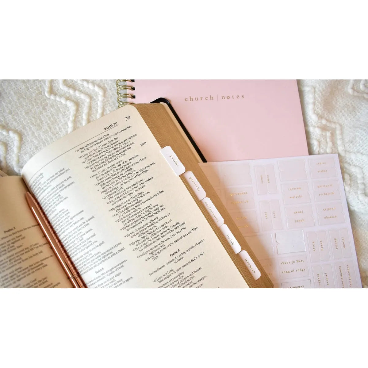 Pink and Cream Bible Tabs
