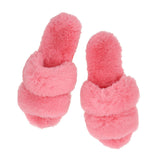 Plush Double Band Slippers - Pink