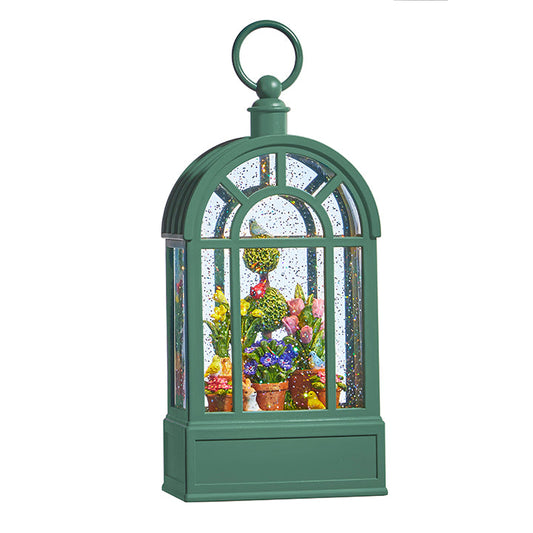Potted Flowers Lighted Water Arched Greenhouse