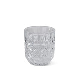 Pressed Glass Lowball Drinking Glass 3.75"