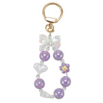 Purple/White Loop with Bows & Hearts Keychain