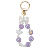 Purple/White Loop with Bows & Hearts Keychain