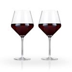 Raye Crystal Angled Burgundy Glasses