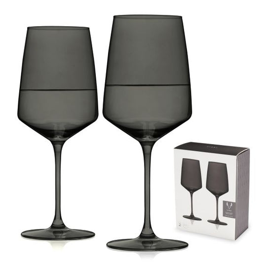 Reserve Nouveau Crystal Wine Glasses - Smoke