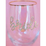 Rhinestone Bride Stemless Wine Glass