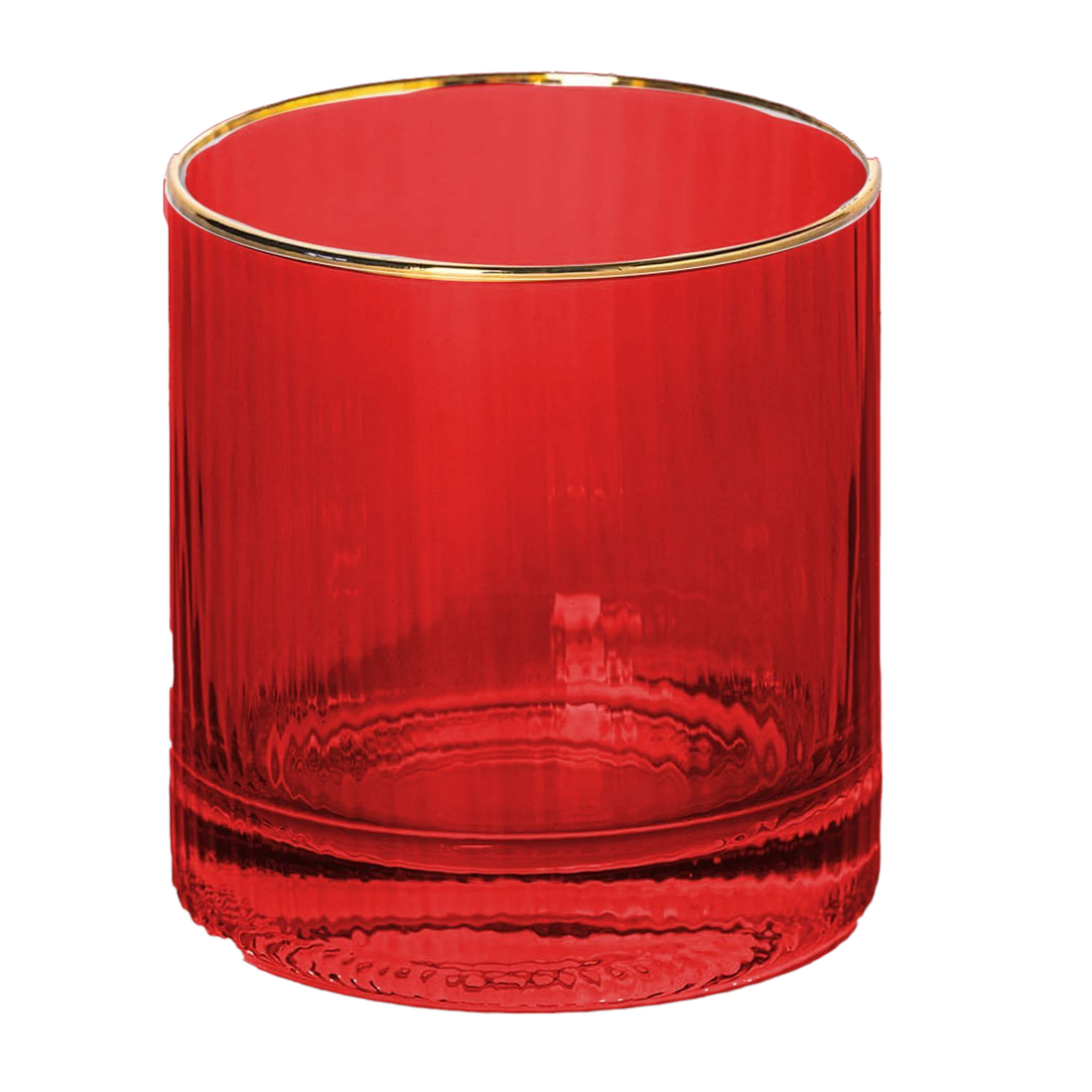 Ribbed Red Cocktail Glass