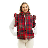 Royal Stewart Plaid Ruffle Puffer Vest