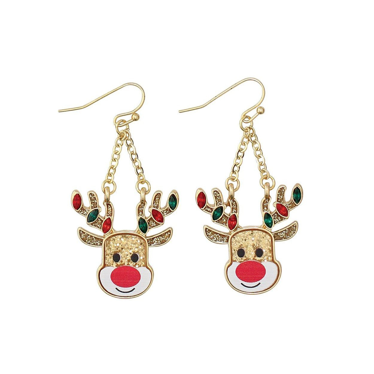 Rudolphs with Glitter Earrings