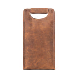 Cypress Field Hairon Leather Wine Bottle Holder - Shadow Cream Chestnut Brown