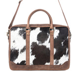Ironpeak Hairon Leather Laptop Bag - Coal Snow