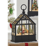 Santa Cutting Tree Lighted Water Greenhouse 9.5"