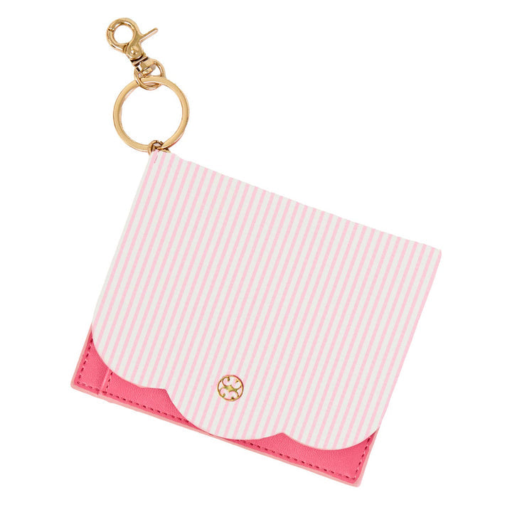 Scalloped Wallet - Pink Stripe