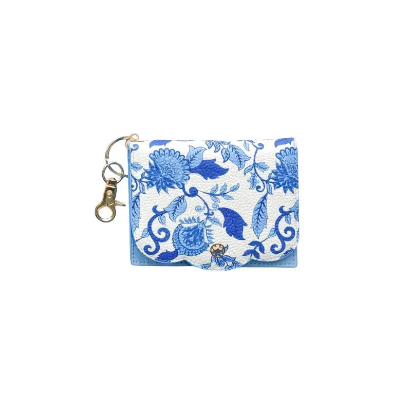 Scalloped Wallet - Porcelain Vines
