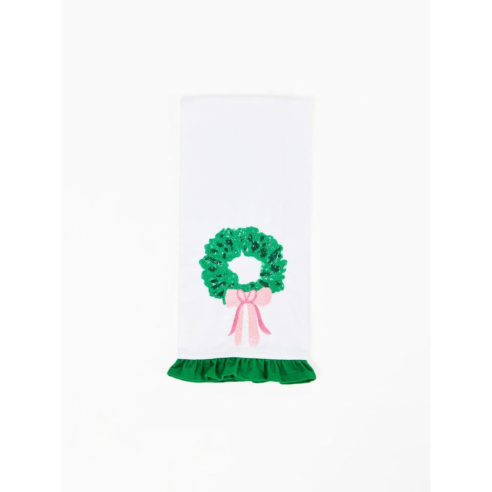 Sequin Wreath Tea Towel