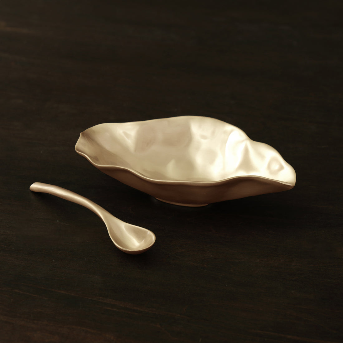 Sierra Modern Maia Medium Bowl w Spoon - Gold