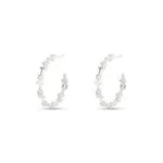 Silver CZ Infinity Cross Hoops - 52135
