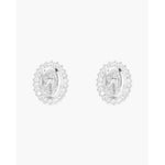 Silver CZ Miraculous Medal Earrings - 52168