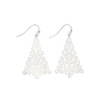 Silver Christmas Tree Earrings