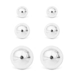Silver Crystal Polished Ball Stud Triplet - 50975