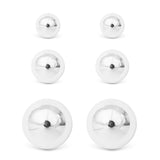 Silver Crystal Polished Ball Stud Triplet - 50975