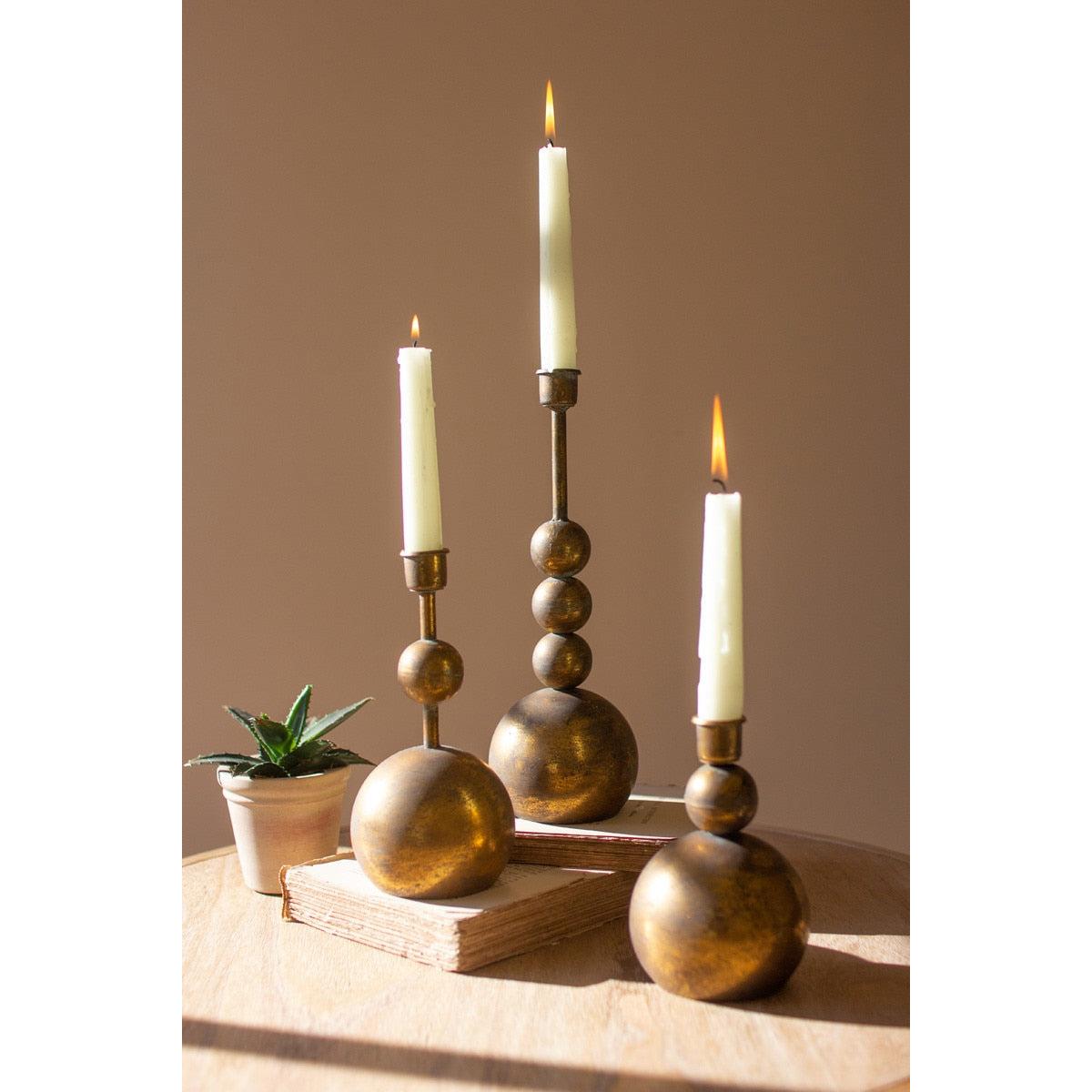Medium Antique Brass Taper Candle Holder