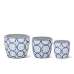 Small Blue & White Ceramic Pot