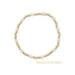 Small Gold Ball Beaded Bracelet W/ Pearls