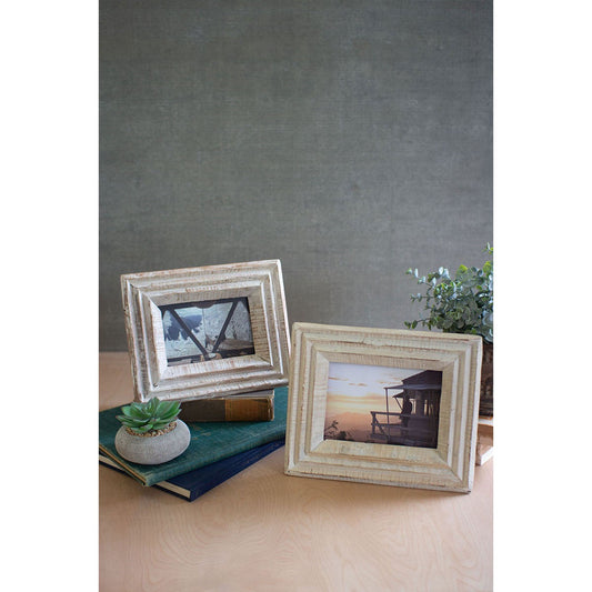 Small Recycled White Wash Wood Photo Frame