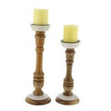 Small Wood Marble Candle Holder