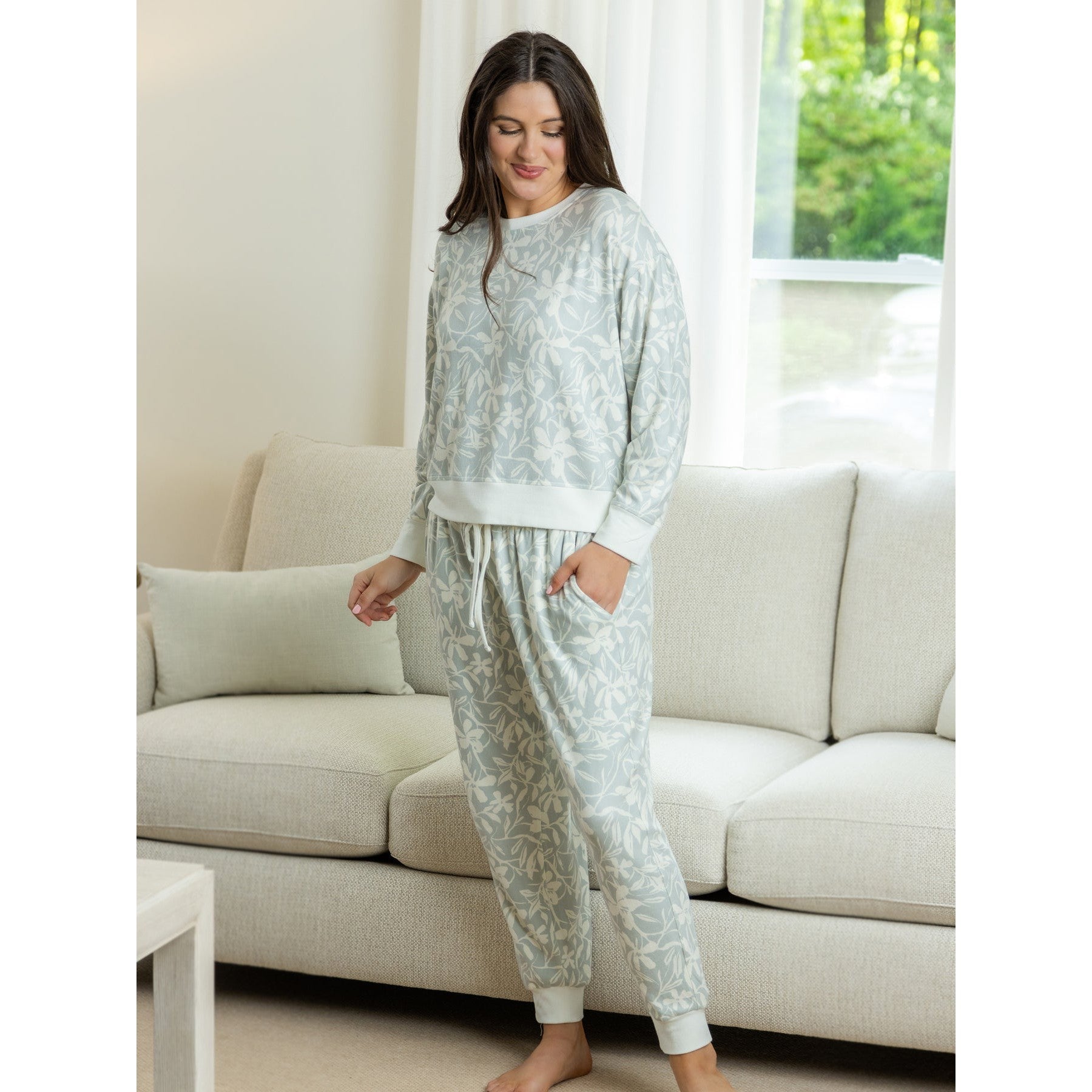 Sophie Heartfelt Grey Pajama Set