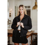 Sporty Diamond Quilted Jacket - Black