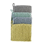 Square Cotton Crochet Pot Holder - Blue Collection