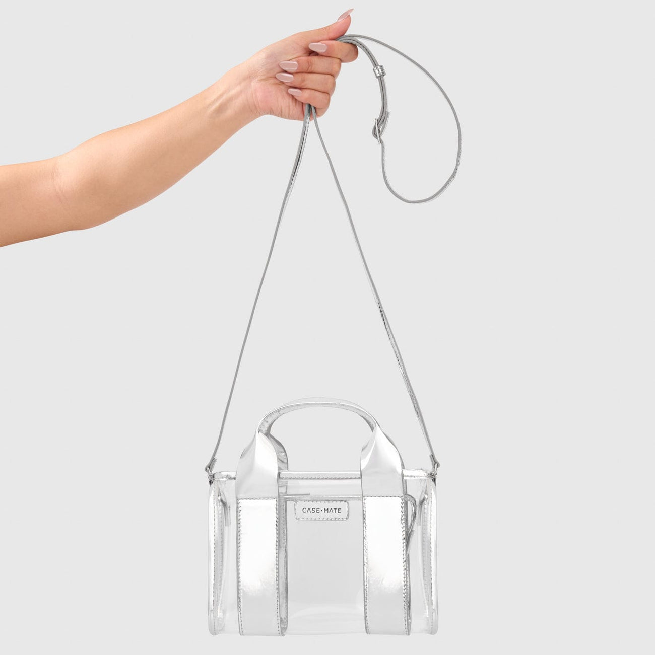 Stadium Tote - Silver Chrome + Clear