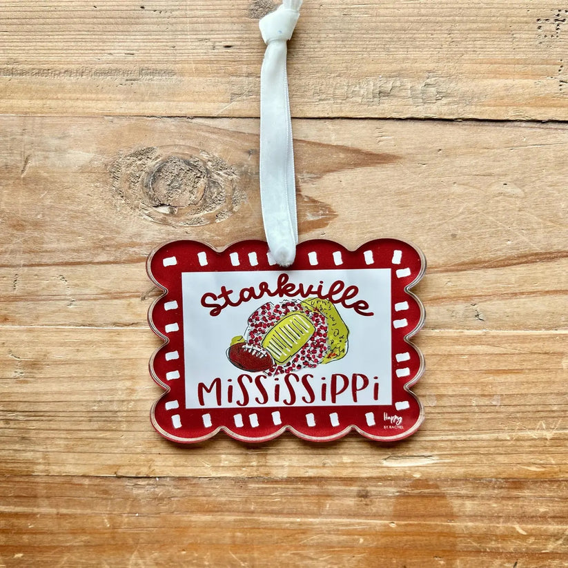 Starkville Acrylic Scallop Stadium Ornament