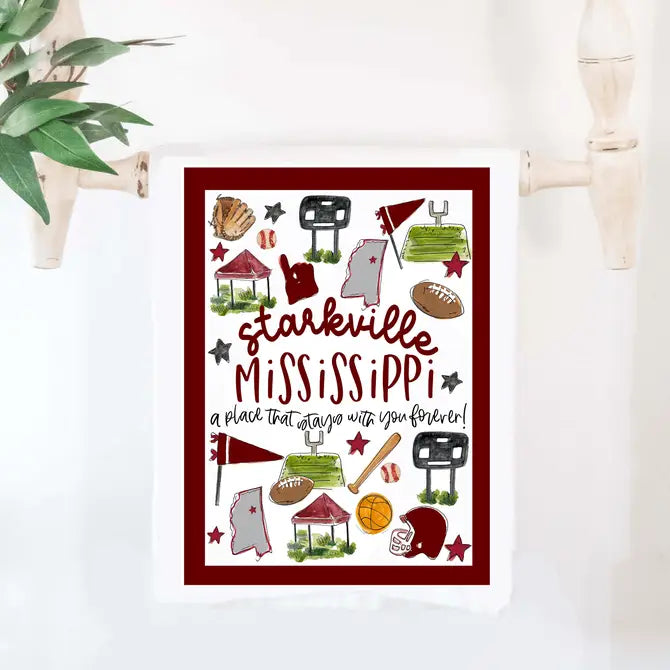 Starkville College Town Tea Towel