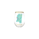 Stemless Mississippi Map Wine Glass