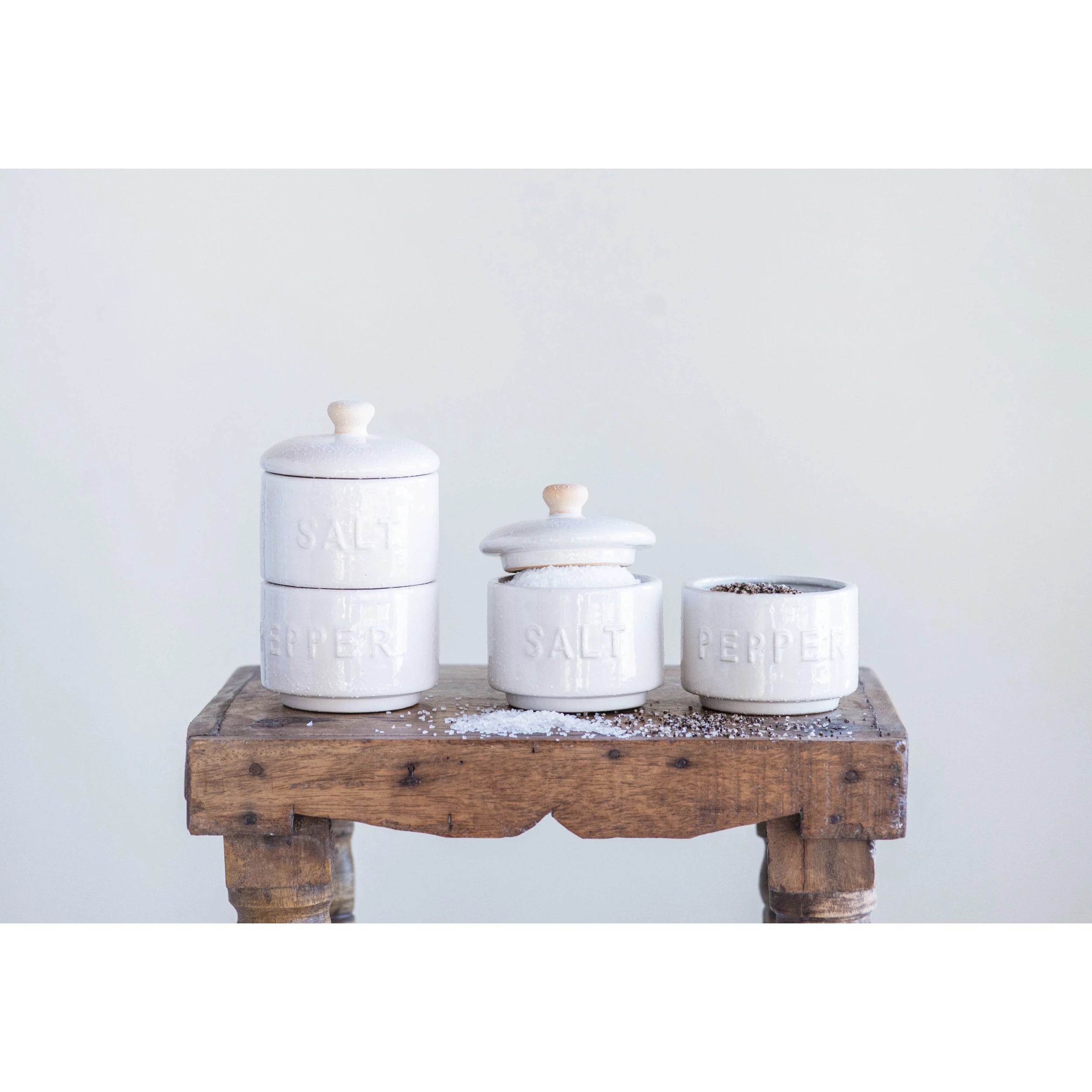 Stoneware Salt & Pepper Pots