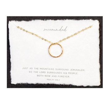 Surrounded Necklace 14K Gold