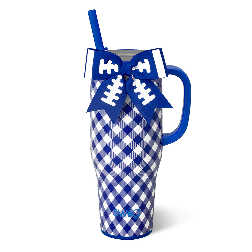 Swig Gameday Gingham Royal Blue Mega Mug - 40oz
