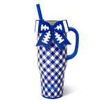 Swig Gameday Gingham Royal Blue Mega Mug - 40oz
