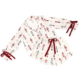 Cropped + Ruffled Short PJ Set - Ivory + Nutcrackers