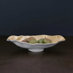 THANNI Maia Medium Long Oval Bowl - White + Gold