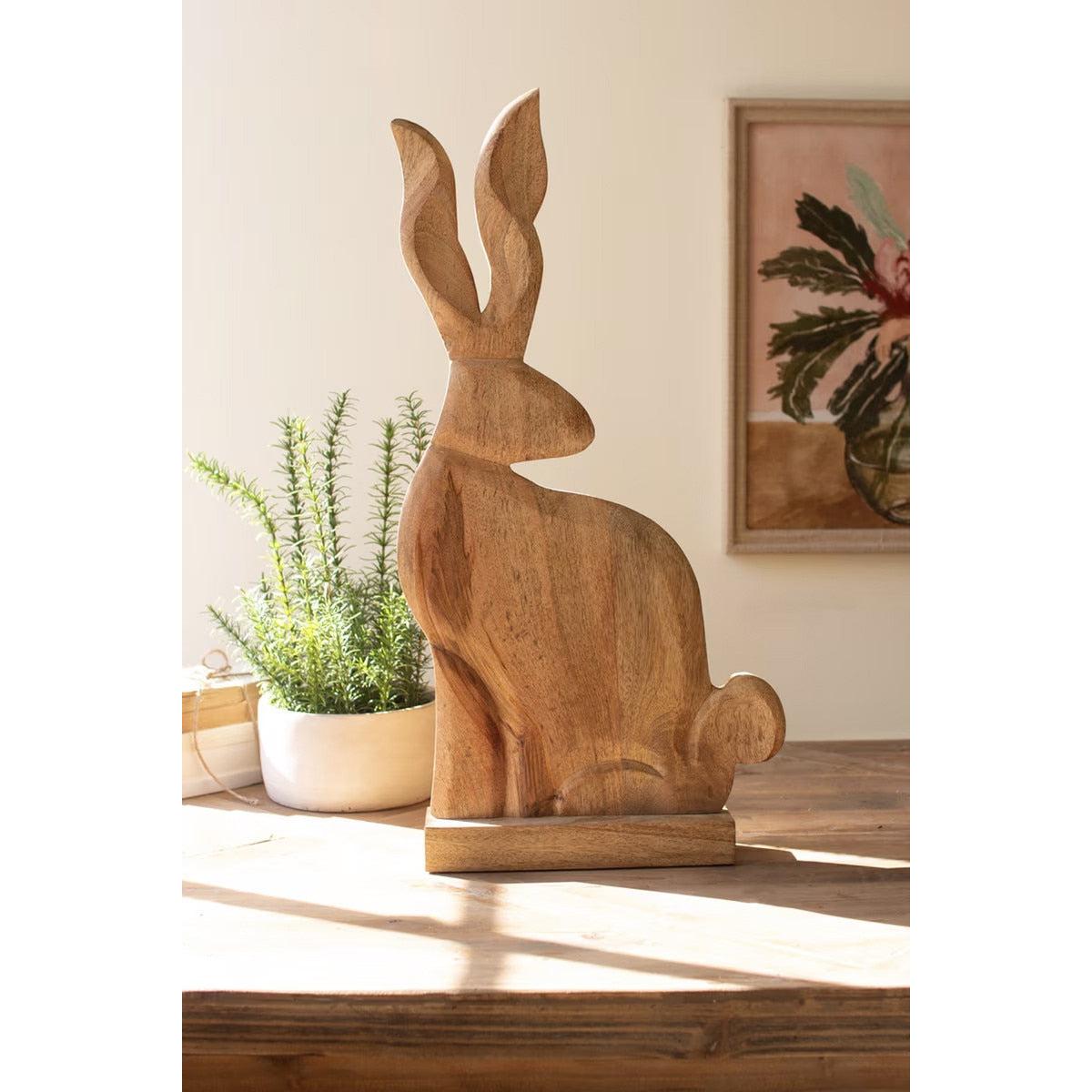 Tall Carved Wooden Rabbit