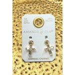 Tapered Cross Earring Charm - Gold